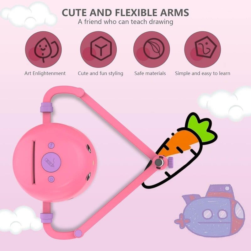 Drawing Robot: 12.5*11*11 Green, Durable Child-safe Material, 100 Word Cards - Skill-building Interactive Learning Toy for Kids Ages 5+ - Image 3