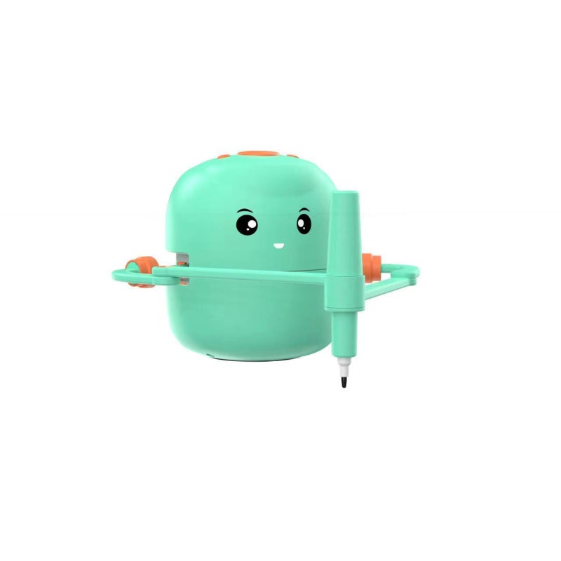 Drawing Robot: 12.5*11*11 Green, Durable Child-safe Material, 100 Word Cards - Skill-building Interactive Learning Toy for Kids Ages 5+ - Image 1