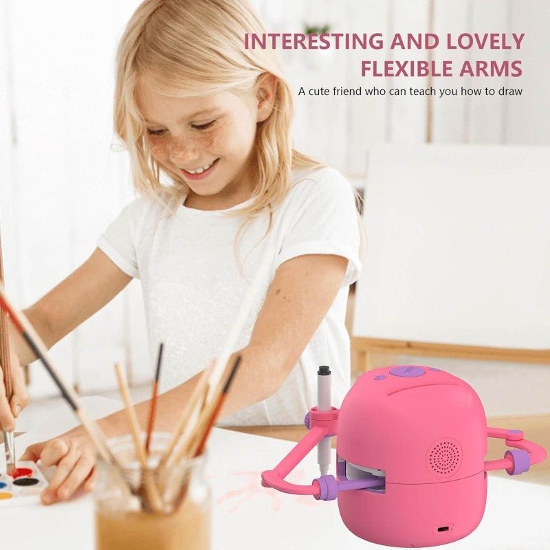 Drawing Robot: 12.5*11*11 Green, Durable Child-safe Material, 100 Word Cards - Skill-building Interactive Learning Toy for Kids Ages 5+ - Image 4