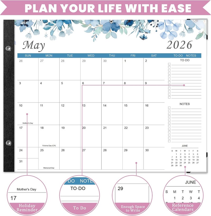 Adronix Desk Calendar 2026-2027 – 22" x 17" Large Desk Calendar Runs From January 2026 to June 2027. - Image 4