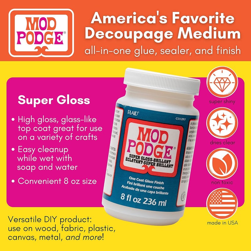 Mod Podge Super Gloss Clear Finish - 8 Ounces - Image 2