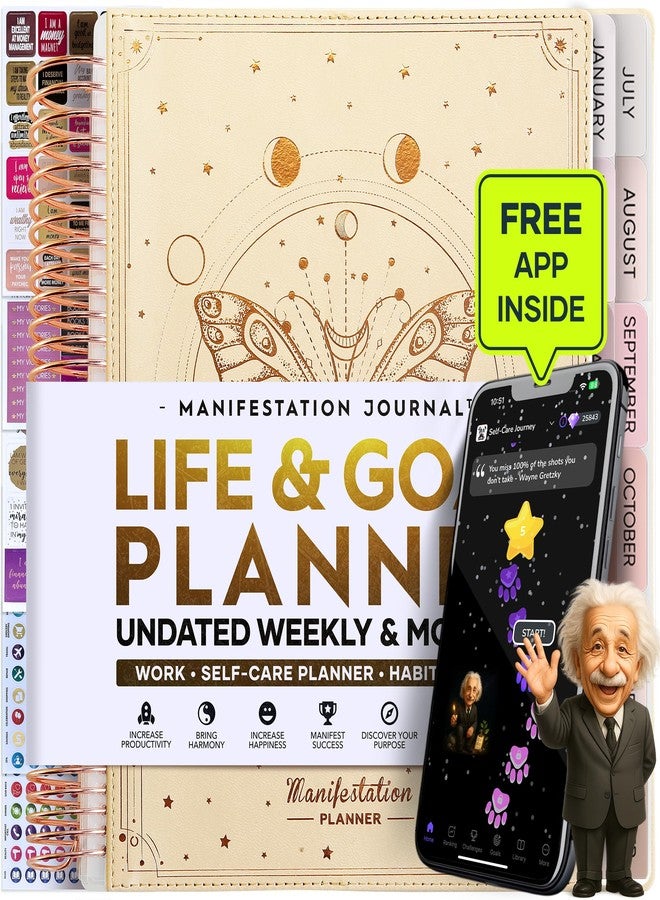 Freedom Mastery Manifestation Journal - Hourly, Weekly & Monthly Planner | 12-Month to Increase Productivity, Life Organizer & Goal Planner | Spiral Journal, Habit Tracker, Foldable Vision Board, Gift Box & Stickers - Image 1