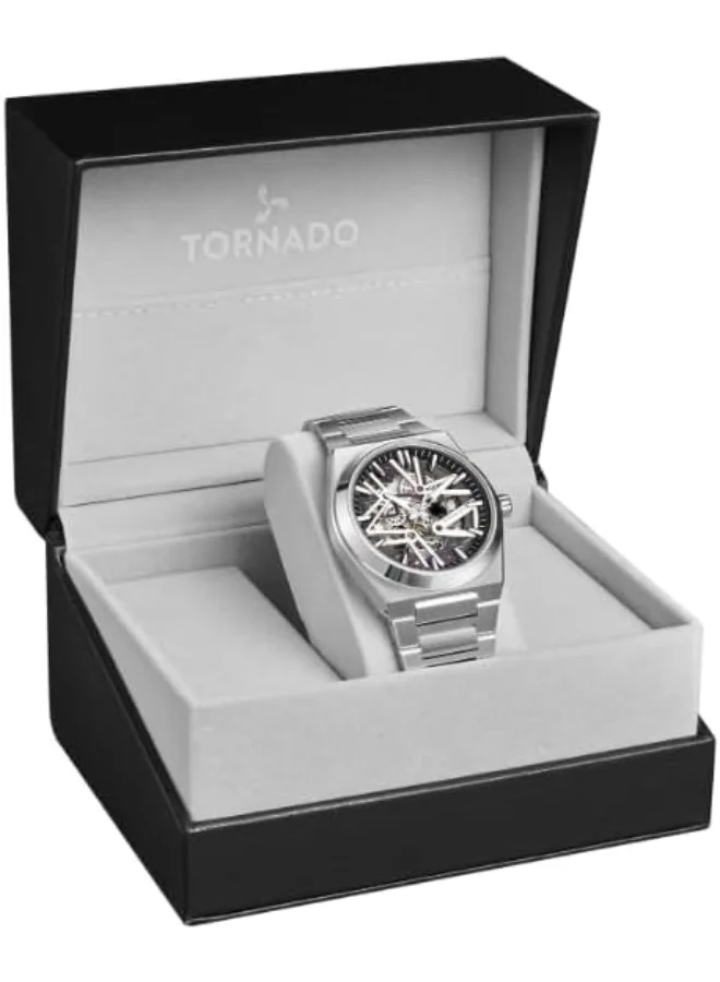 TORNADO Tornado Autonova Men's MIYOTA 82S0 Movement Watch, Automatic Display and Metal Strap - T24301-SBSB, Silver