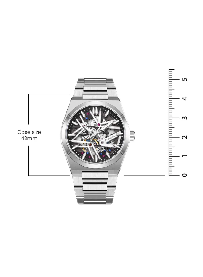 TORNADO Tornado Autonova Men's MIYOTA 82S0 Movement Watch, Automatic Display and Metal Strap - T24301-SBSB, Silver