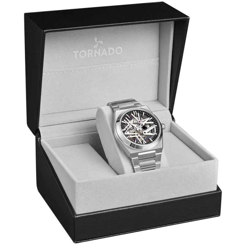 TORNADO Black Men's Metal Automatic Watch T24301-SBSB - 43 mm for Men | Best Price UAE
