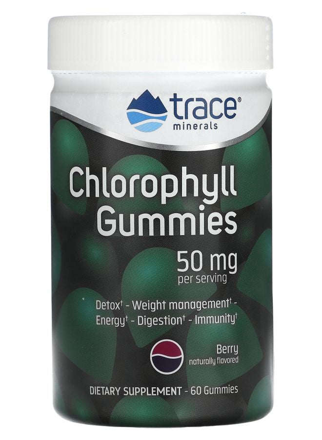 Trace Minerals Chlorophyll Gummies Berry 50 mg 60 Gummies (25 mg per Gummy)