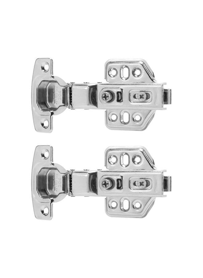Thoraya 2Pcs Cabinet Hinges Stainless Steel 2.0mm Thick Thicken Base Electroplating Bright Wardrobe Hinge for Kitchen BathroomMiddle Bend  - Image 5