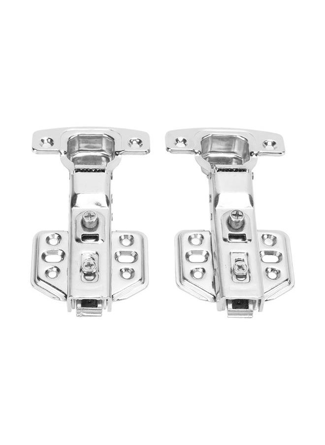 Thoraya 2Pcs Cabinet Hinges Stainless Steel 2.0mm Thick Thicken Base Electroplating Bright Wardrobe Hinge for Kitchen BathroomMiddle Bend  - Image 4