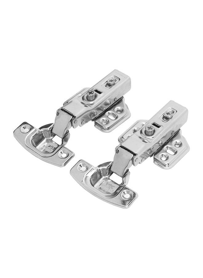 Thoraya 2Pcs Cabinet Hinges Stainless Steel 2.0mm Thick Thicken Base Electroplating Bright Wardrobe Hinge for Kitchen BathroomMiddle Bend  - Image 2