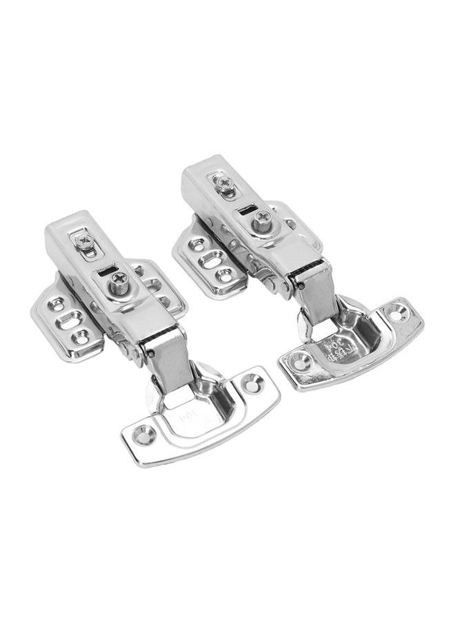 Thoraya 2Pcs Cabinet Hinges Stainless Steel 2.0mm Thick Thicken Base Electroplating Bright Wardrobe Hinge for Kitchen BathroomMiddle Bend  - Image 3