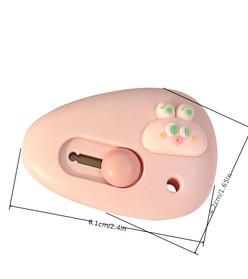 2Pcs Cream White Bottom Chef Bear Mini Box Cutter Knife Ideal For Students Home Use Unpacking And Opening Letters - Image 2