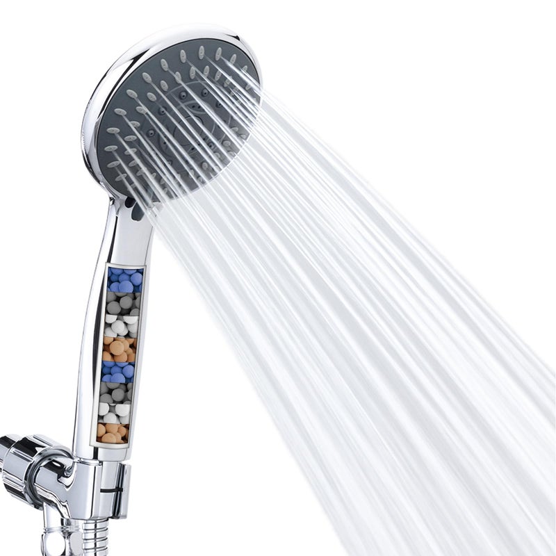 Briout Filtered Shower Head with Handheld High Pressure 5 Spray Mode Showerhead with Hose Bracket Filter for Hard Water - Image 2