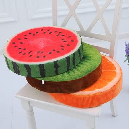 ME  YOU ME&YOU Fruit Pillow| Round Shape Fruits Decorative Cushion| Watermelon Kiwi| Orange Fruit Cushion Pack-3 - Image 2