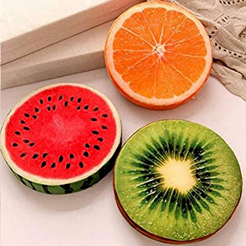 ME  YOU ME&YOU Fruit Pillow| Round Shape Fruits Decorative Cushion| Watermelon Kiwi| Orange Fruit Cushion Pack-3 - Image 1