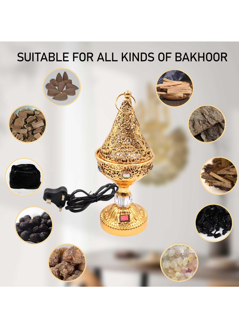 Generic Electric Oud Bakhoor Incense Burner Mini Gold - WF-021G  - Image 3