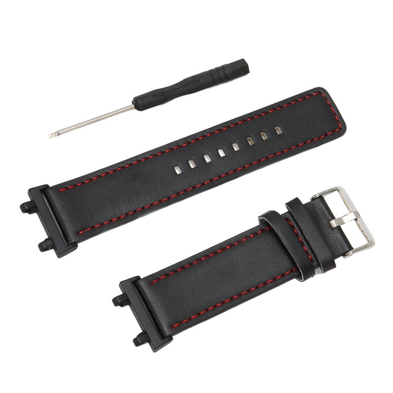 klarako Watch Band, PU Leather Breathable Replacement Watch Strap with Spring Bar Tool for T Rex 2 Black - Image 3