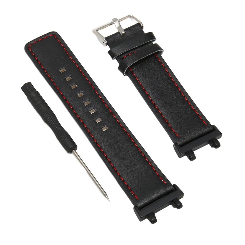 klarako Watch Band, PU Leather Breathable Replacement Watch Strap with Spring Bar Tool for T Rex 2 Black - Image 1