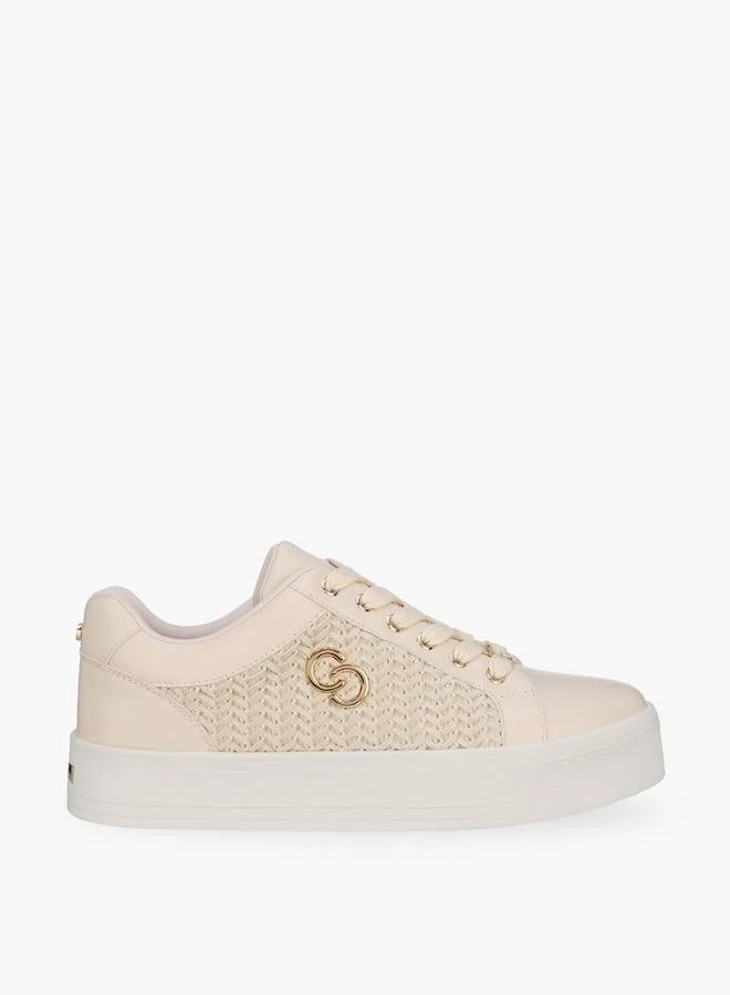Women Weave Textured Lace-Up Sneakers