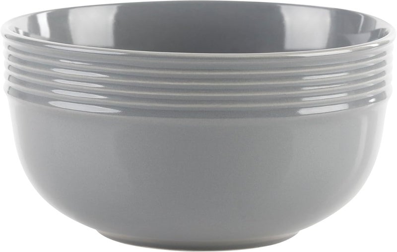 Safdie طقم أطباق عشاء من الخزف لأربعة أشخاص أطباق وأوعية آمنة للاستخدام في الميكروويف أطباق مطبخ رمادية - Image 4