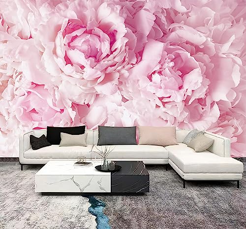 WFBHUA-Pink Floral Wallpaper Mural Peony Flower Wallpaper for Girls Bedroom Wall Murals(Not Peel and Stick) - Image 2