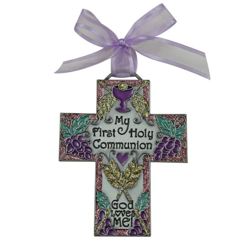Cathedral Art Cathedral Art Abbey  CA Gift My First Holy Communion Cross 412 Inch HandPainted Multi 
