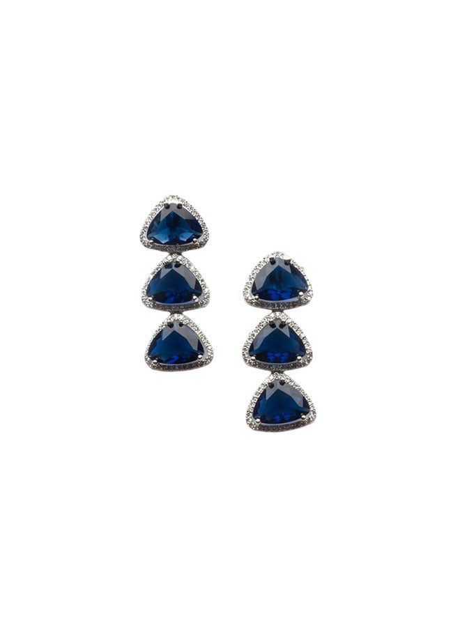 StileAdda Silver-Plated CZ-Studded Necklace and Earrings Set - Image 4