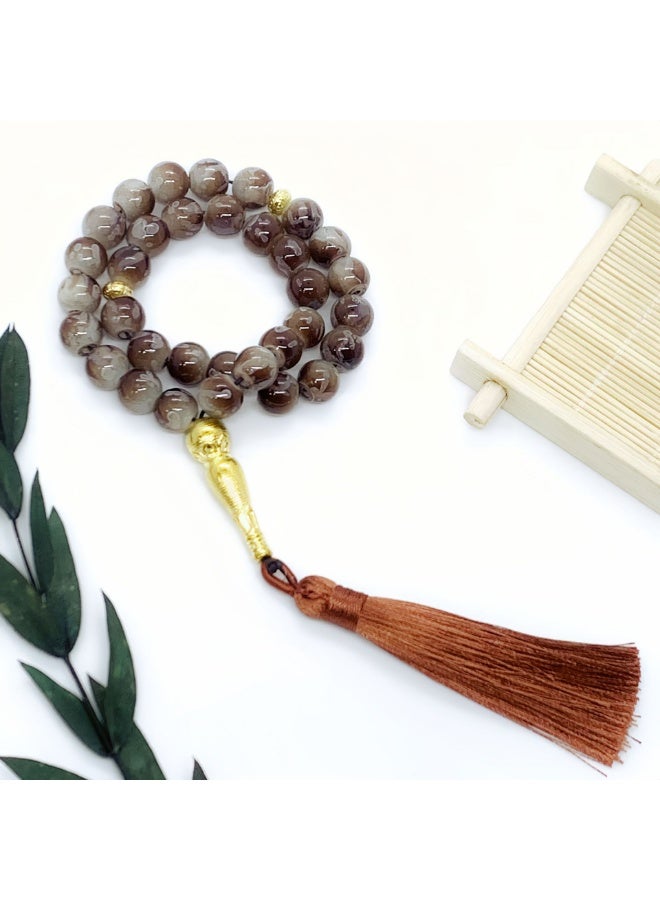 Tasbih 33 الصلاة الخرز 10mm المسلمة الإسلامية القذائف الرائعة اليدوية - Image 2