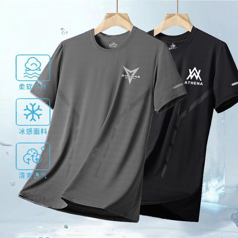 Source Manufacturer Summer Accessible Luxury Casual Ice Mesh Short-Sleeved Handsome Quick-Drying Breathable Sports Cool T-Shirt Trendy - Image 3