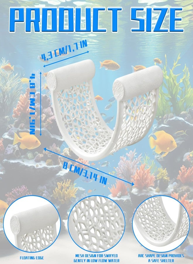 LUSTRIB 1 Pcs Floating Betta Hammock, Arc Shape Betta Fish Hammock Resting Platform, Floating Fish Shrimp Hideout for Small Aquariums, Betta Tank Decor Accessories (White) - Image 2