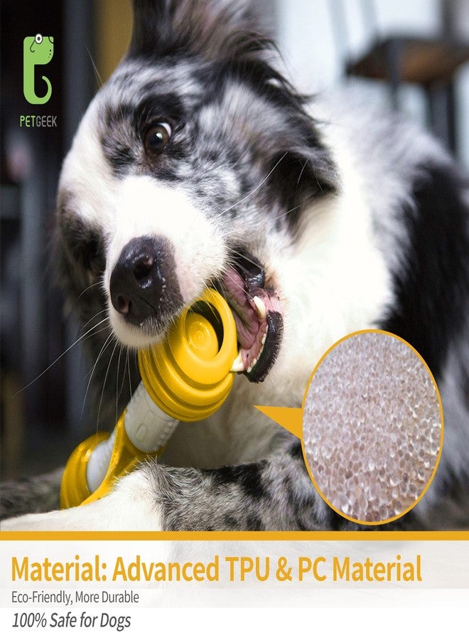 PETGEEK Interactive Dog Bone Toy, Automatic Dog Chase Toy, Electronic Pet Toys for Medium/Large Dog Boredom, USB Rechargeable Safe Material, Yellow Color - Image 3