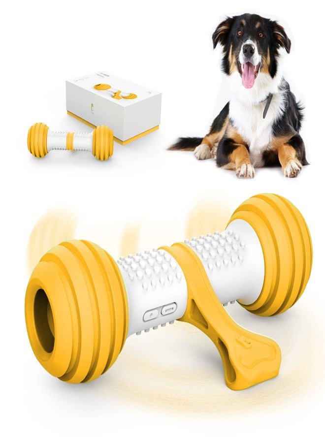 PETGEEK Interactive Dog Bone Toy, Automatic Dog Chase Toy, Electronic Pet Toys for Medium/Large Dog Boredom, USB Rechargeable Safe Material, Yellow Color - Image 1