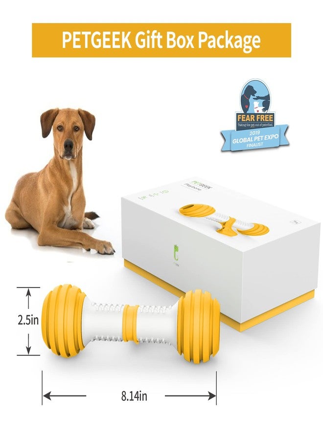 PETGEEK Interactive Dog Bone Toy, Automatic Dog Chase Toy, Electronic Pet Toys for Medium/Large Dog Boredom, USB Rechargeable Safe Material, Yellow Color - Image 2