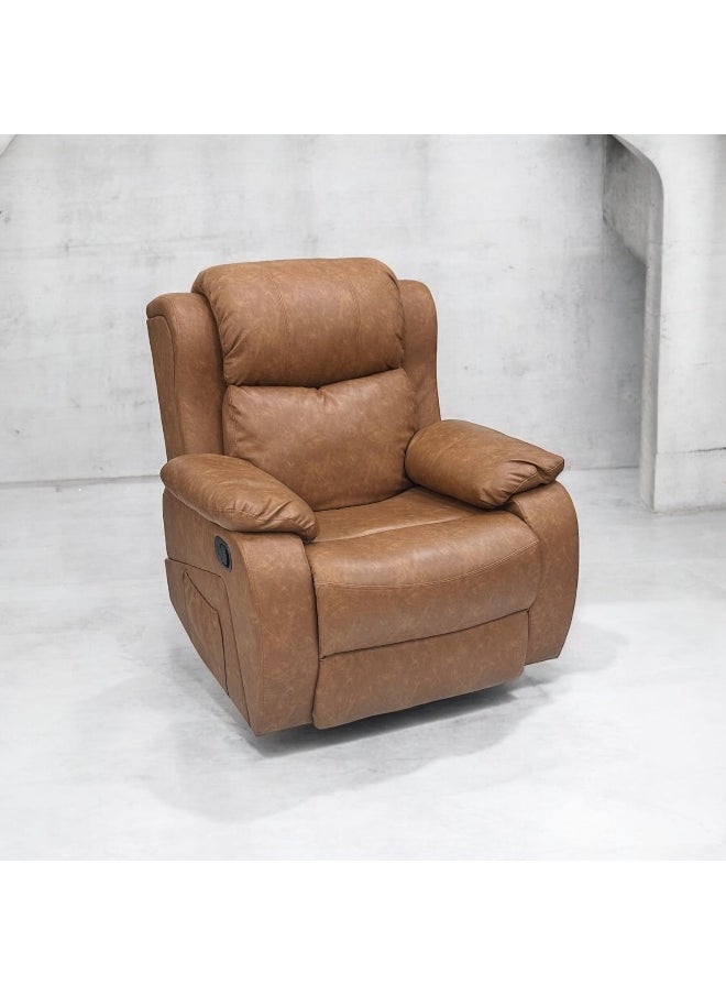 MAF furniture - Modern Design Executive Massager Sofa Recliner Fabric And Leather Maf-9020 Brown With Moving And Rocking Sofa And Have More Cushion And (Brown) - Image 1