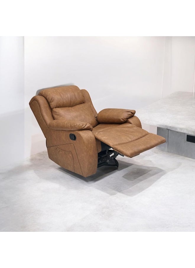 MAF furniture - Modern Design Executive Massager Sofa Recliner Fabric And Leather Maf-9020 Brown With Moving And Rocking Sofa And Have More Cushion And (Brown) - Image 1