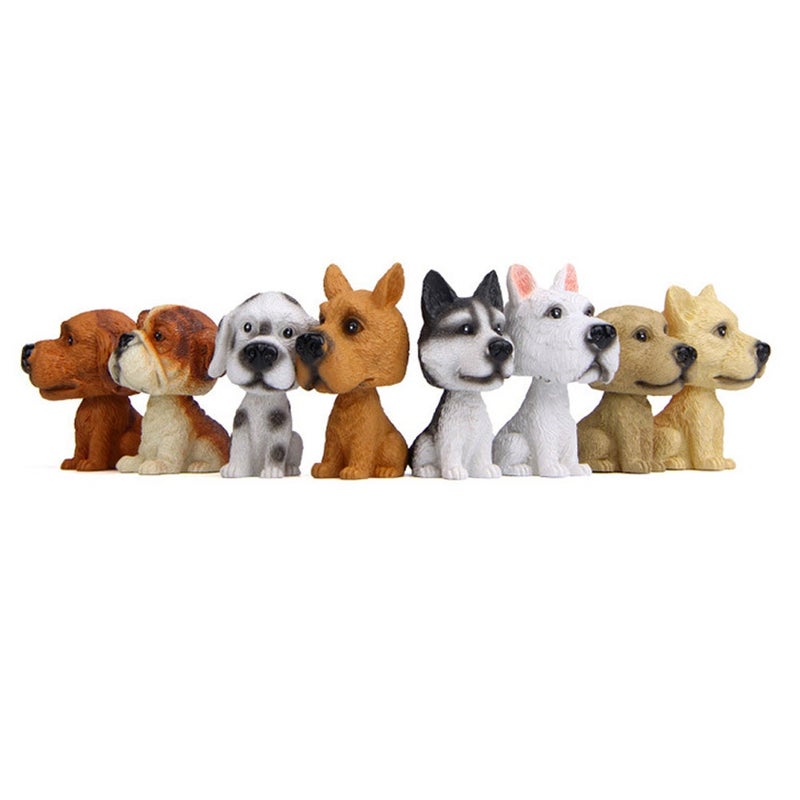 تماثيل الديكور للسيارة من الراتينج، إكسسوارات داخلية، كلب القهوة المهتز في وضعية الجلوس - Image 1