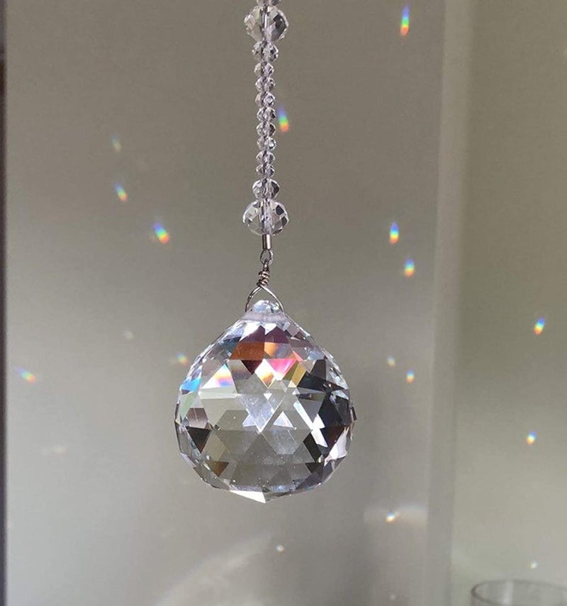 GANE-SHART Glass Crystal Car Hanging Sun Catcher Beautiful Super Sparkling K9 Crystal Hanging Car, Window, Balcony, Garden Decoration (Hanging 4) - Image 2