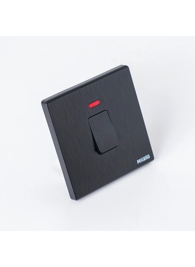 DANUBE HOME Milano 20A Dp Switch With Neon Electrical Switches Sockets Outlets For Home Appliances Office Hotel Conventional Construction Project Aura Blk  - Image 1