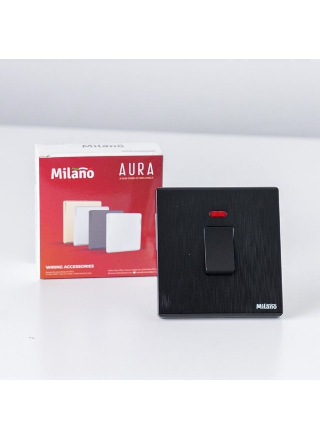 DANUBE HOME Milano 20A Dp Switch With Neon Electrical Switches Sockets Outlets For Home Appliances Office Hotel Conventional Construction Project Aura Blk  - Image 3