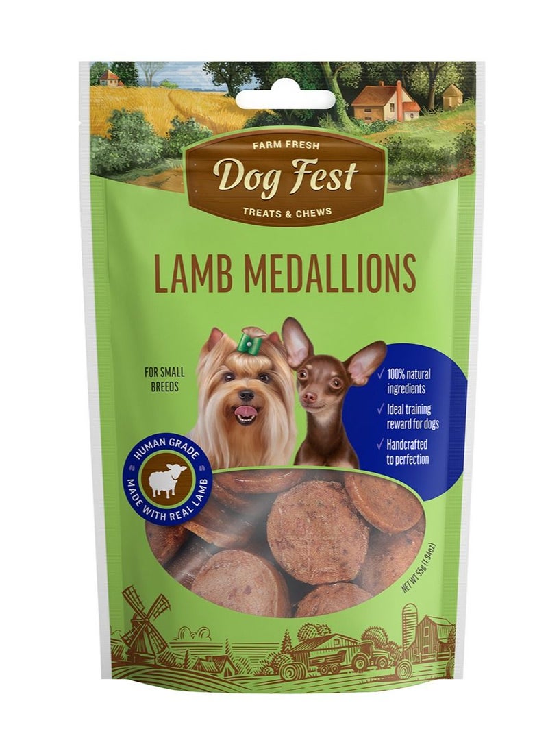 Dog Fest Lamb Medallions Treats For Mini Dogs 55g  - Image 1