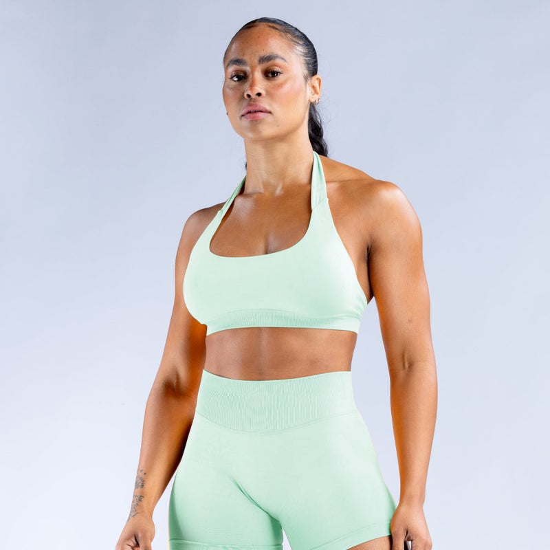 Generic Amazon Explosions DFYNE Flat for High Elastic Yoga Suit Hanging Neck Bra Seamless Yoga Sports Underwear Palm bra