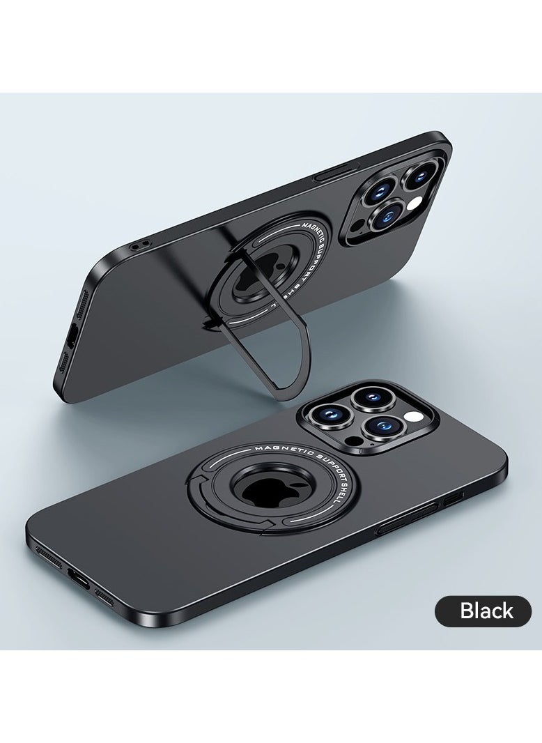 Color Fans Luxury Magnetic Case For iPhone 14 Pro Max With Mobile Phone Holder Hide Stand Hard Cover  - Image 1