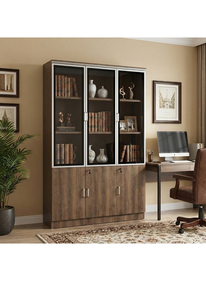 بيتي دولاب مكتبي بني خشب للملفات 3 درفات - Image 1