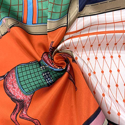 YOUR SMILE Silk Feeling Scarf Women's Fashion Pattern Classic Checker Large Square Satin Headscarf (319) - Image 4