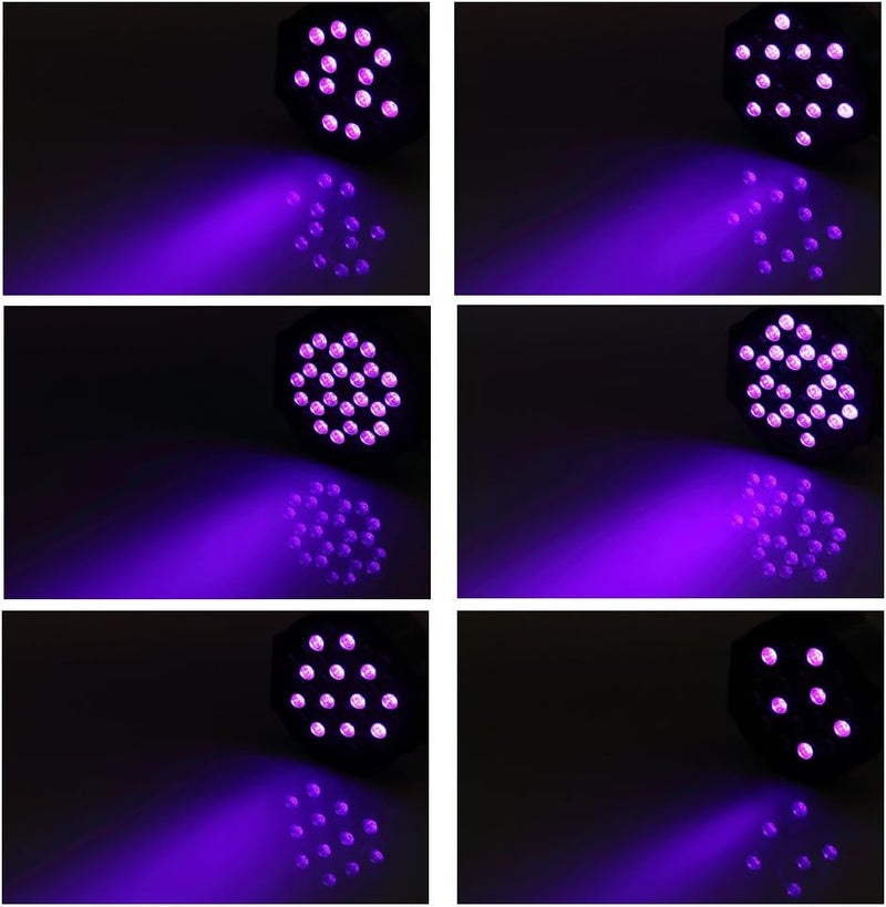 UKing 36LED Black Lights, 72W UV Stage Lights Blacklight with Glow in The Dark Party Supplies by DMX Remote Control for Halloween Stage Lighting (1 Pack) - Image 2
