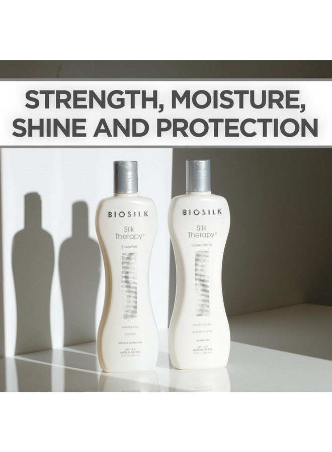 بيوسيلك مجموعة شامبو وبلسم BioSilk Silk Therapy Duo للعناية بالشعر وتنظيفه بلطف للحصول على لمعان مذهل، خالية من الكبريتات والبارابين والقسوة، 12 أونصة (عبوة من قطعتين) - Image 2