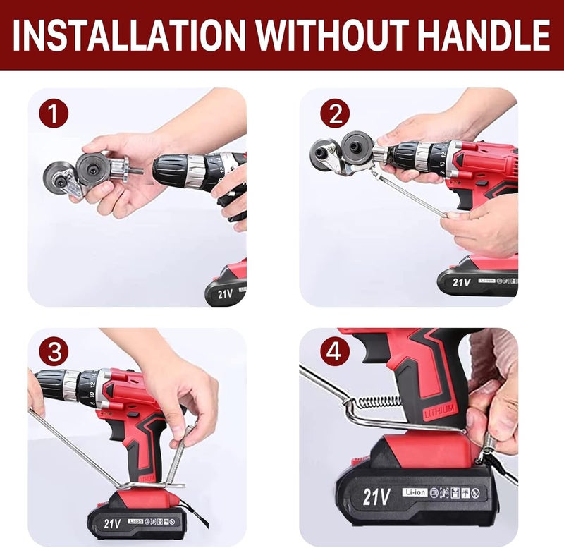 Excefore Electric Drill Plate Cutter, Universal Metal Nibbler Drill Attachment With Adapter, Portable Diy Metal Nibbler Drill Cutter Head Tool Set With Carry Case, Cutting Metal Plates Fast - Image 5