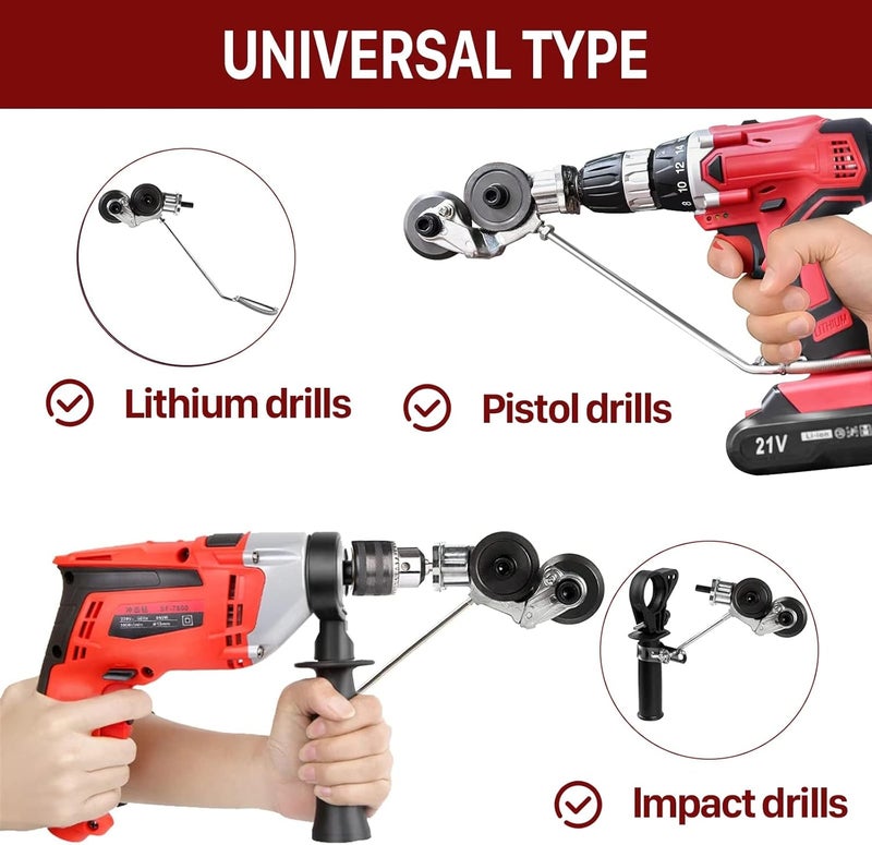 Excefore Electric Drill Plate Cutter, Universal Metal Nibbler Drill Attachment With Adapter, Portable Diy Metal Nibbler Drill Cutter Head Tool Set With Carry Case, Cutting Metal Plates Fast - Image 3