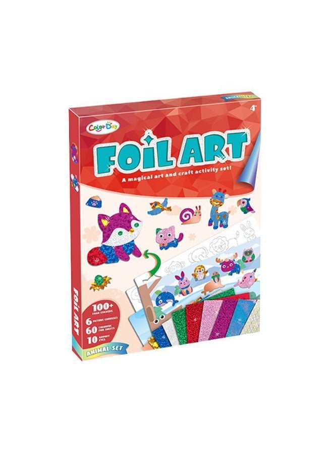 Capstro Foil ART 3D Sticker Craft Kit – Ocean Theme | 6 Sea Life Canvas Designs with 100+ Foam Stickers & 60+ Colorful Foil Sheets | DIY Foil Paper Craft for Kids Age 4+ | Creative Art Gift for Boys & Girls - Image 1