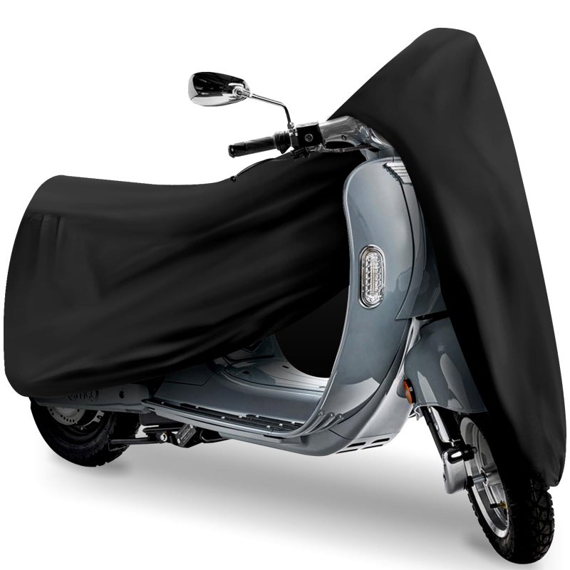 TOKEPT Scooter Cover Waterproof Moped Cover Vespa Cover Outdoor Windproof and UV for 60 Long Yamaha Honda Ruckus Motorbike Cover Black