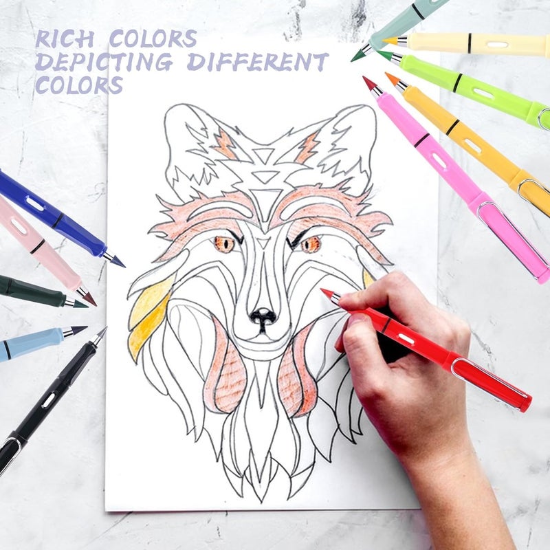 TWINZEN 12Pcs Color Pencils Everlasting Nib with 1Pc of Never Ending Pencil, Replaceable Graphite Nib for Everlasting Pencil, Writing Pencil for Office, School, College, Drawing, Sketch, Calligraphy - Image 4